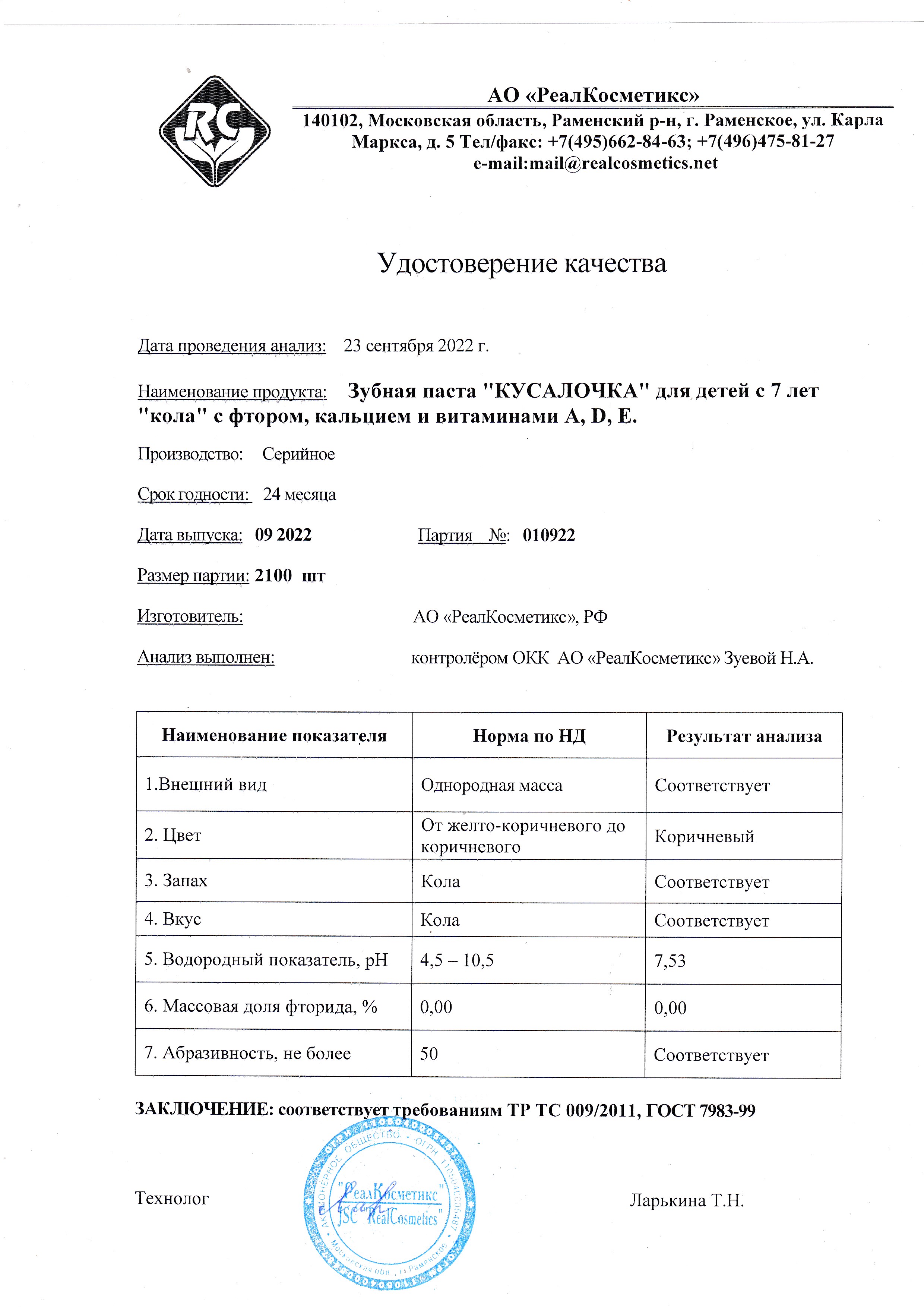 Паспорт №092022